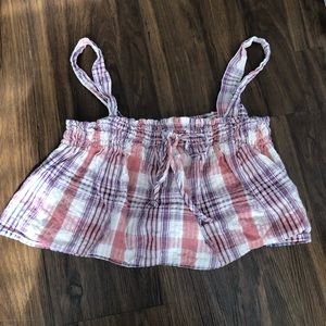 American eagle plaid crop top